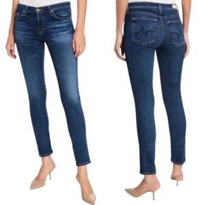 AG Jeans Prima Mid Rise Cigarette Dark Blue Wash Stretch Denim Pant SZ 32